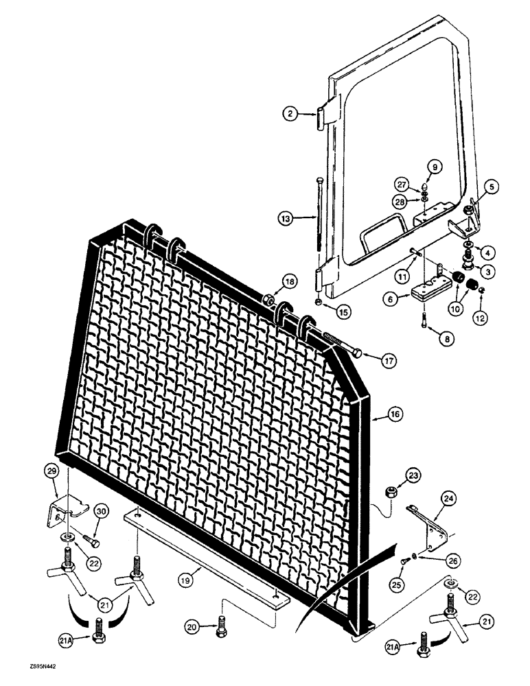 Схема запчастей Case 1150E - (9-088) - ROPS CAB DOOR WINDOW AND REAR SCREEN (09) - CHASSIS/ATTACHMENTS