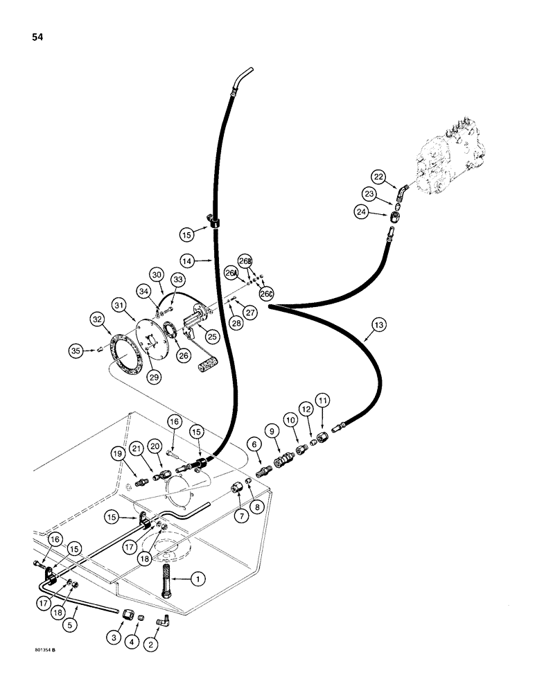 Схема запчастей Case 680H - (054) - FUEL TANK AND FUEL LINES (03) - FUEL SYSTEM