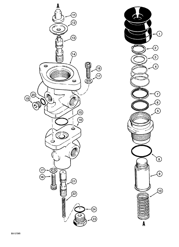 Схема запчастей Case 921 - (7-026) - BRAKE VALVE (07) - BRAKES