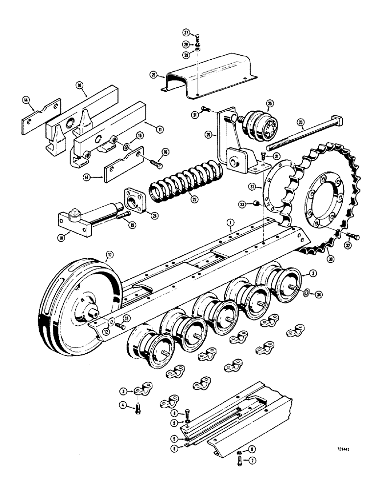Схема запчастей Case 475 - (124) - TRACK FRAME AND RECOIL SYSTEM (48) - TRACKS & TRACK SUSPENSION