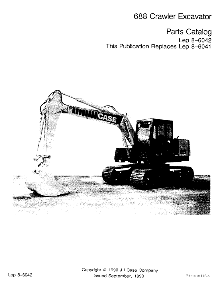 Схема запчастей Case 688 - (1-01) - 688 CRAWLER EXCAVATOR (00) - PICTORIAL INDEX