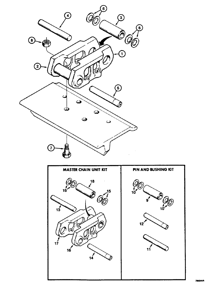 Схема запчастей Case 350B - (138) - TRACK CHAIN - HEAVY DUTY (04) - UNDERCARRIAGE