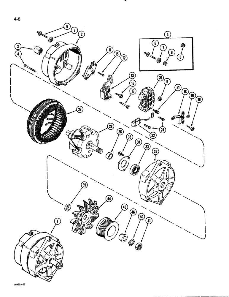 Схема запчастей Case 455C - (4-06) - ALTERNATOR (04) - ELECTRICAL SYSTEMS