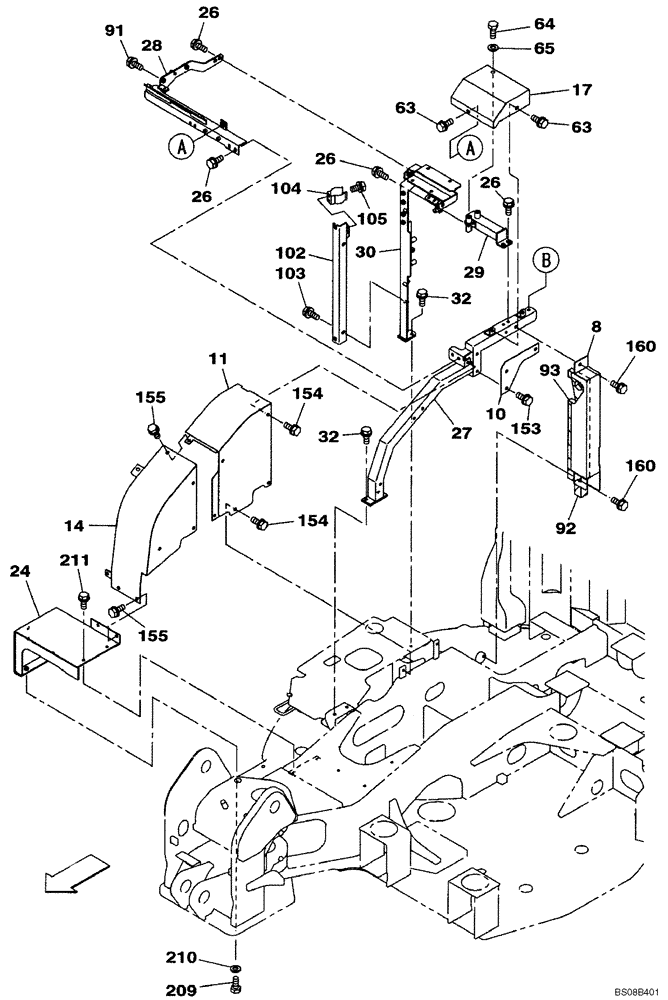 Схема запчастей Case CX80 - (09-11) - FRAMES, COVERS (09) - CHASSIS