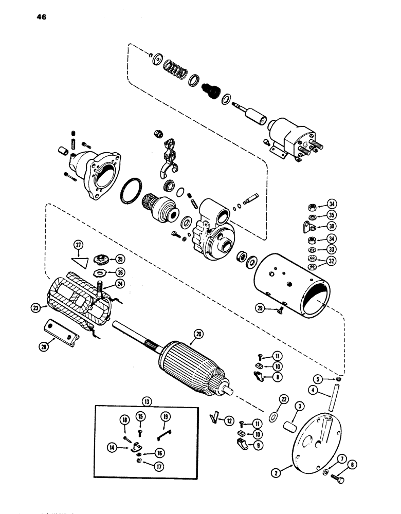 Схема запчастей Case 680E - (046) - R26136 STARTER, 336BD DIESEL ENGINE (55) - ELECTRICAL SYSTEMS
