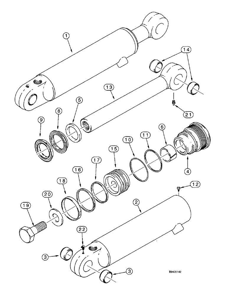 Схема запчастей Case 590SL - (9-16) - LOADER CLAM CYLINDERS (08) - HYDRAULICS