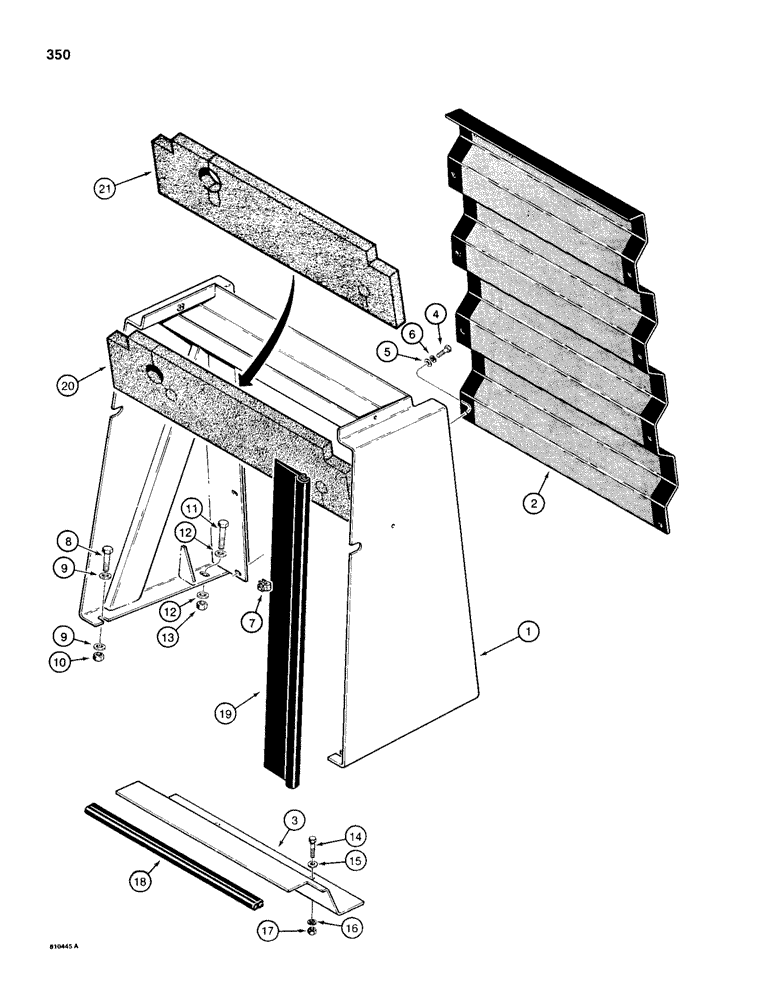 Схема запчастей Case 680H - (350) - RADIATOR GUARD AND GRILLE (09) - CHASSIS/ATTACHMENTS
