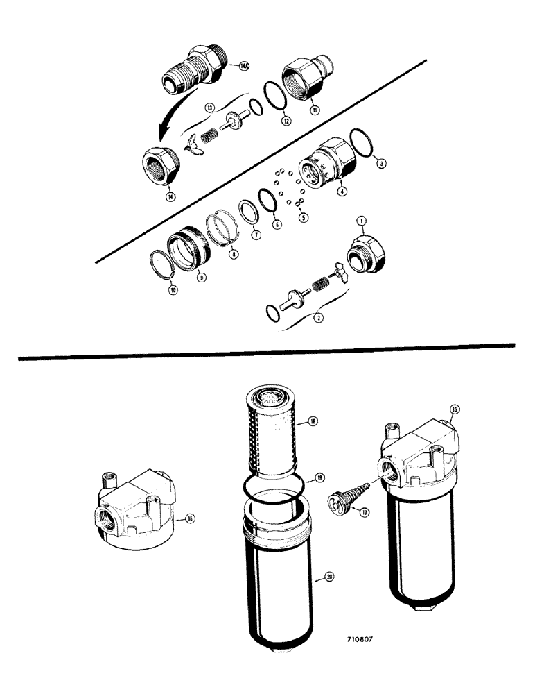 Схема запчастей Case 35 - (062) - HYDRAULIC COUPLING 