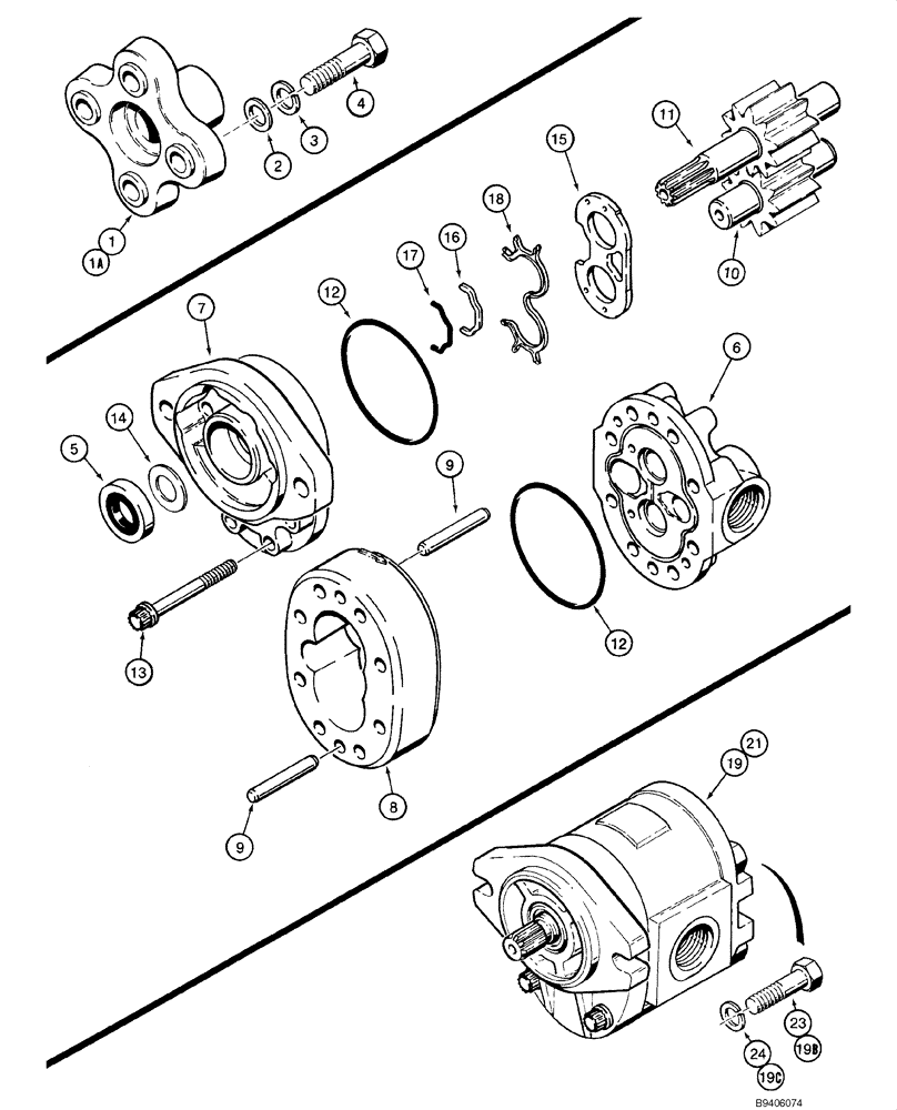Схема запчастей Case 1845C - (06-11) - PUMP ASSY - HYDRAULIC EQUIPMENT (06) - POWER TRAIN