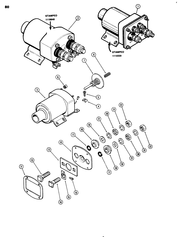 Схема запчастей Case 680G - (080) - A42376 SOLENOID (04) - ELECTRICAL SYSTEMS