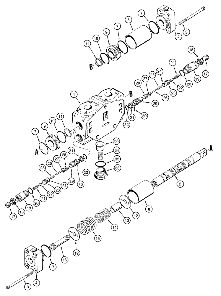Схема запчастей Case 921B - (8-026) - LOADER BUCKET TILT SECTION (08) - HYDRAULICS