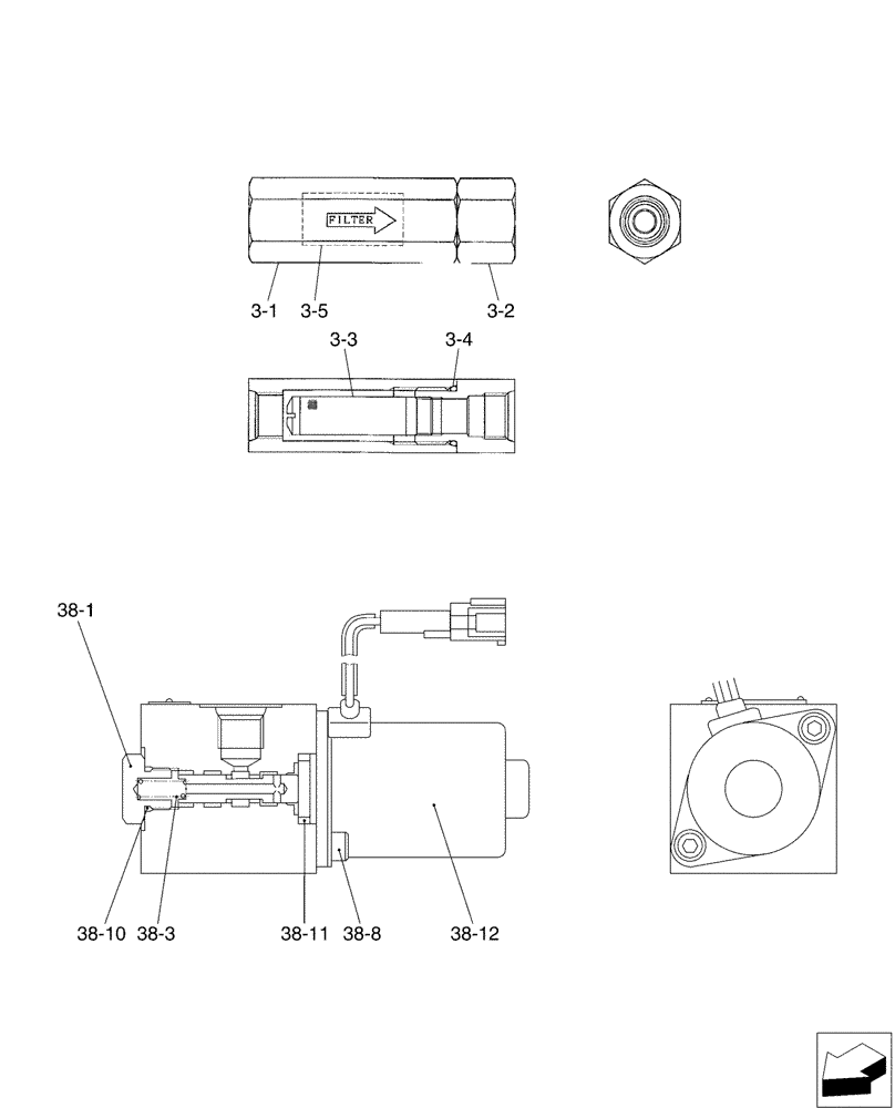 Схема запчастей Case CX50B - (01-051[04]) - CONTROL LINES, VALVE, COOLER (35) - HYDRAULIC SYSTEMS
