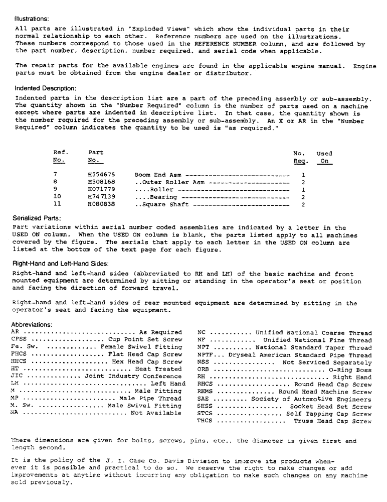 Схема запчастей Case 70 - (02) - GENERAL INFORMATION 