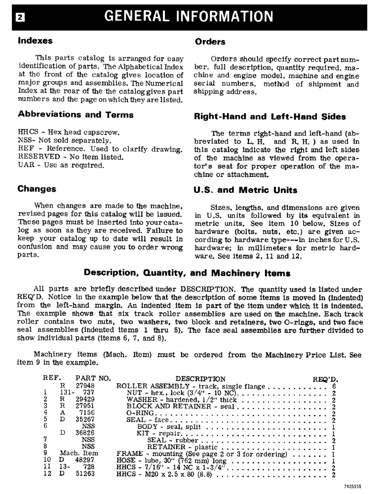 Схема запчастей Case 1830 - (002) - GENERAL INFORMATION (05) - SERVICE & MAINTENANCE
