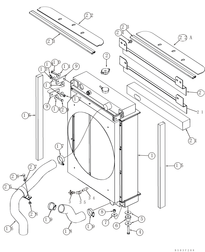 Схема запчастей Case 750K - (02-03) - RADIATOR - MOUNTING (02) - ENGINE