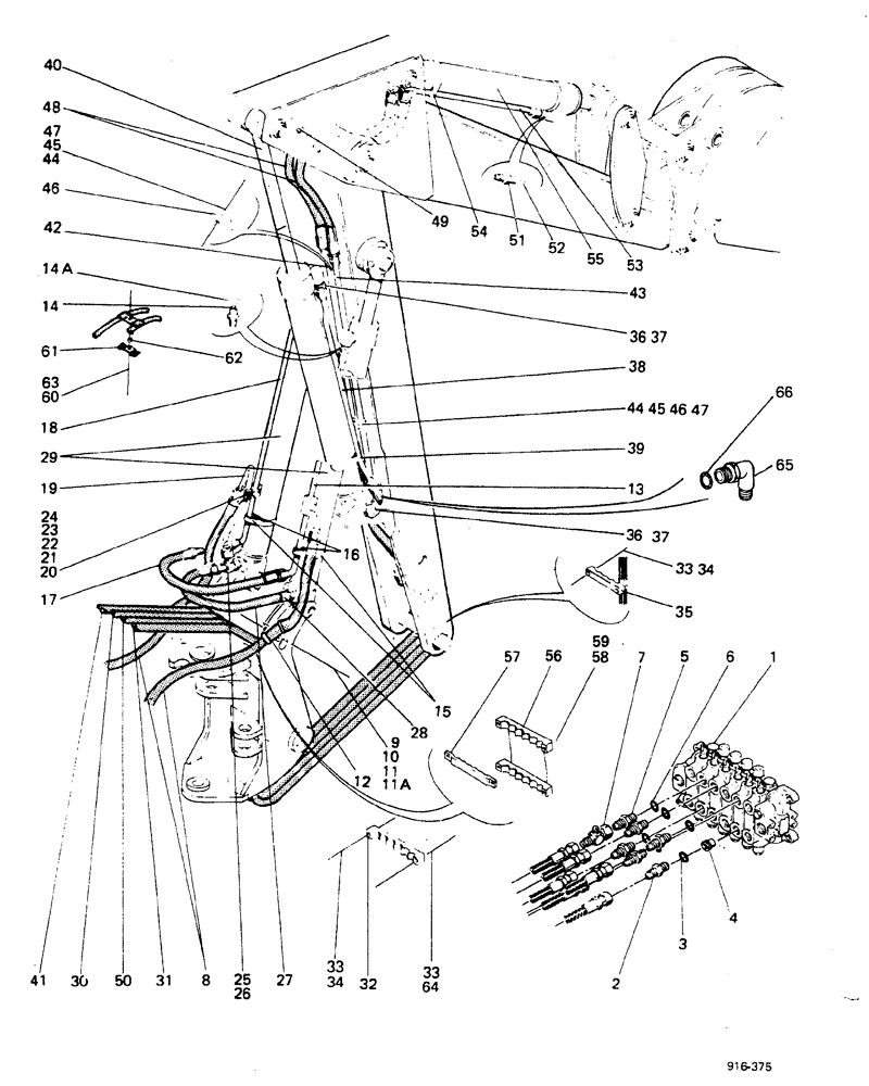 Схема запчастей Case 580F - (286) - SIDE SHIFT BACKHOE, BOOM AND DIPPER CYLINDER (35) - HYDRAULIC SYSTEMS