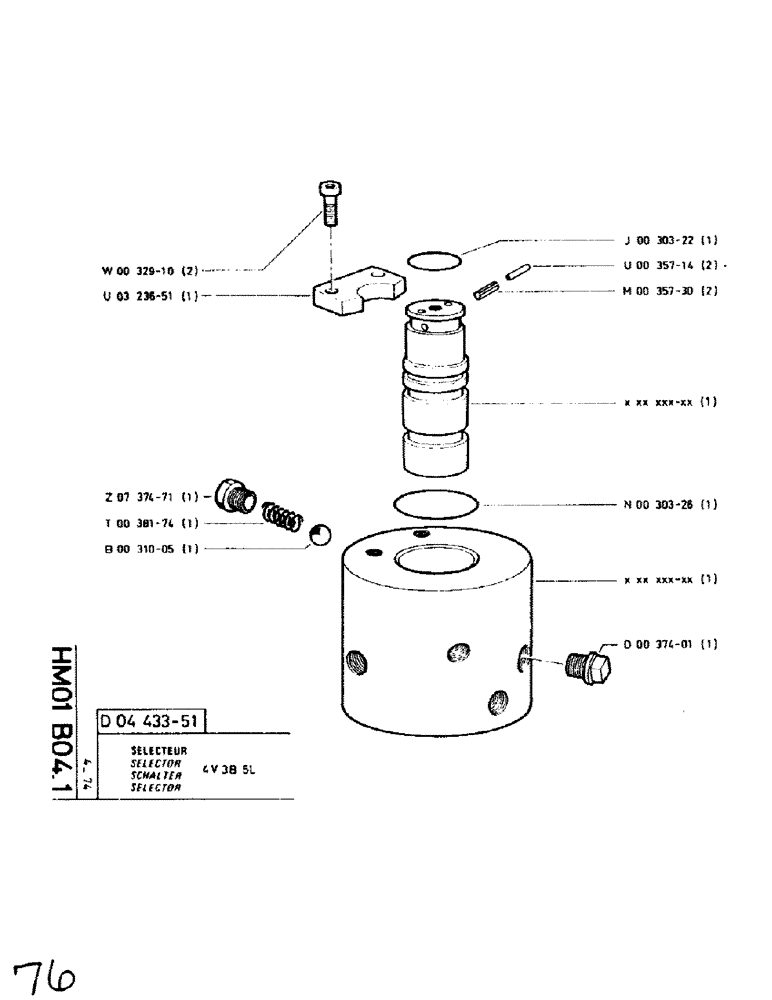 Схема запчастей Case SC150 - (076) - SELECTOR 