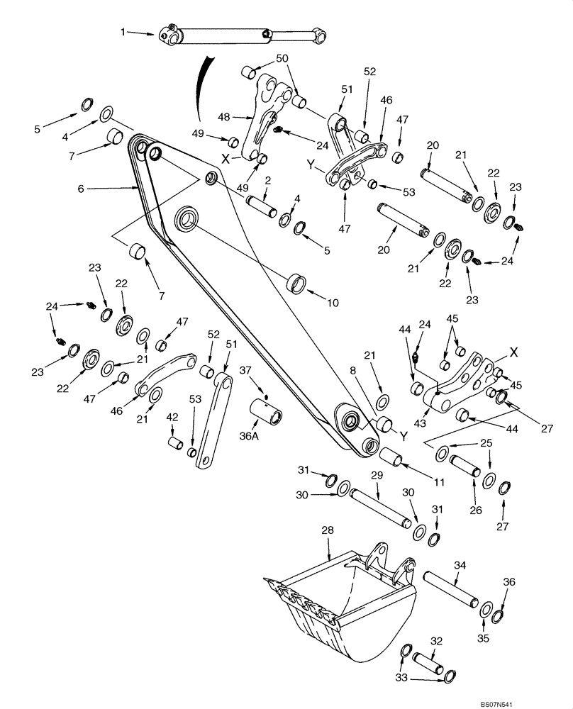 Схема запчастей Case 580M - (09-26) - BACKHOE - DIPPER AND BUCKET (09) - CHASSIS/ATTACHMENTS