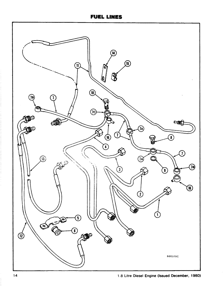Схема запчастей Case CASE - (14) - FUEL LINES (03) - FUEL SYSTEM