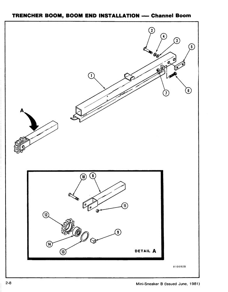 Схема запчастей Case CASE - (2-08) - TRENCHER BOOM, BOOM END INSTALLATION - CHANNEL BOOM (18) - MISCELLANEOUS