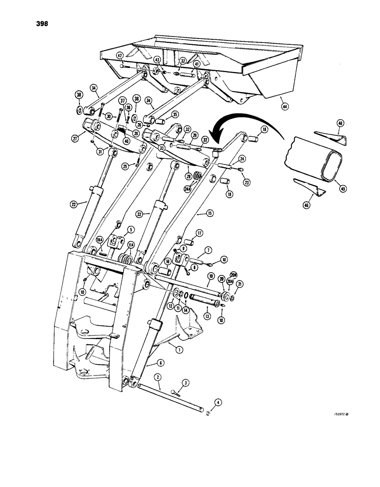Схема запчастей Case W24C - (398) - LOADER LIFT FRAME (09) - CHASSIS/ATTACHMENTS