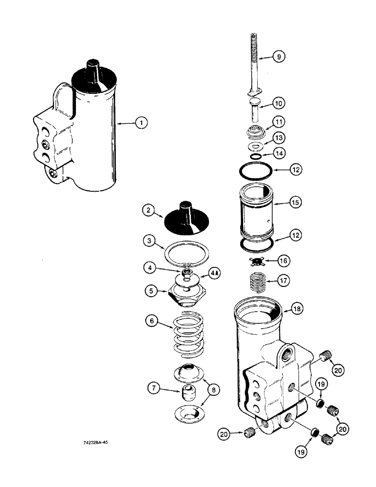Схема запчастей Case W36 - (7-334) - AIR COMPRESSOR GOVERNORS (07) - BRAKES