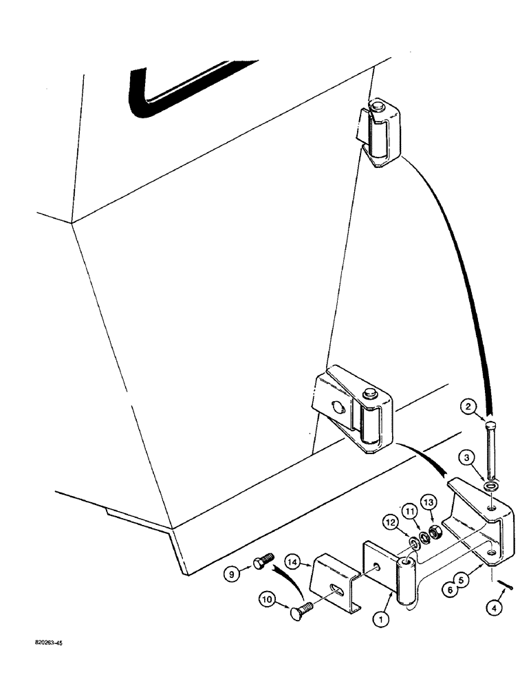 Схема запчастей Case W36 - (9-518) - CAB DOOR HINGES (09) - CHASSIS