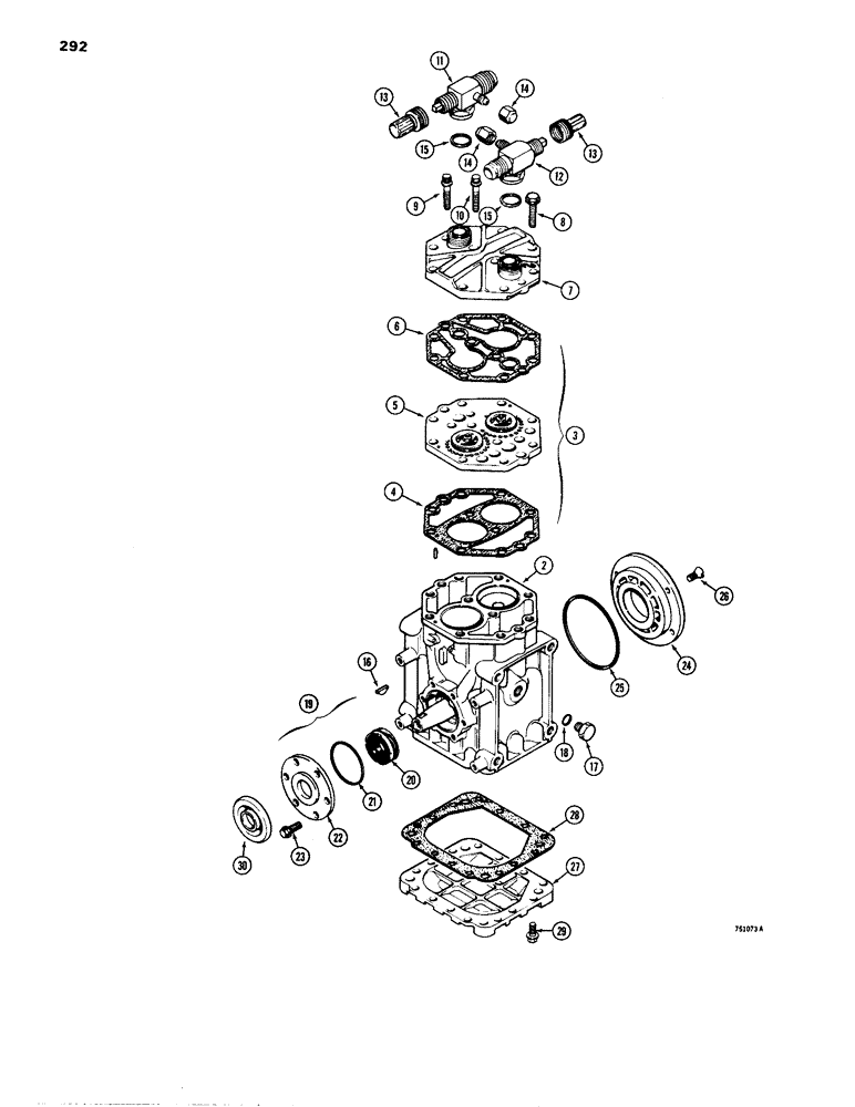 Схема запчастей Case W24B - (292) - AIR CONDITIONING COMPRESSOR (09) - CHASSIS