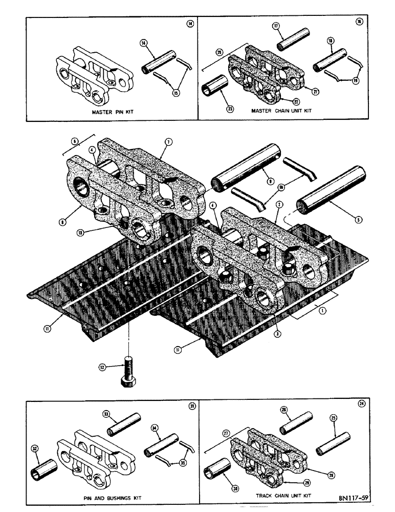 Схема запчастей Case 310C - (070) - TRACK CHAIN (04) - UNDERCARRIAGE