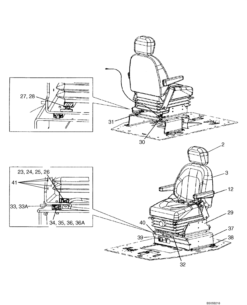 Схема запчастей Case CX225SR - (09-32) - SEAT, MOUNTING - SEAT BELTS (09) - CHASSIS/ATTACHMENTS