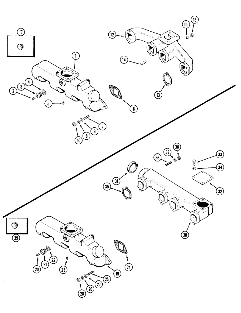 Схема запчастей Case W14 - (018) - MANIFOLDS, 336BDT ALTITUDE COMPENSATING ENGINE, 336BDT ALTITUDE COMPENSATING ENGINE (02) - ENGINE