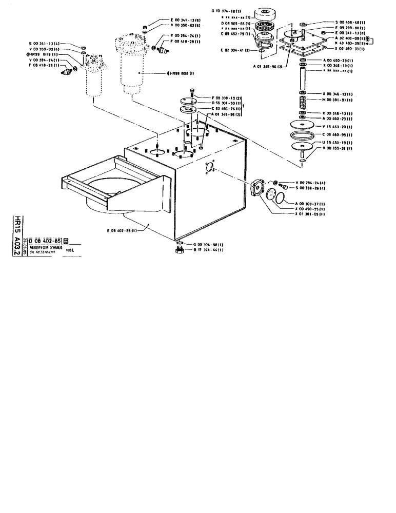 Схема запчастей Case 90BCL - (307) - OIL RESERVOIR 165L (07) - HYDRAULIC SYSTEM