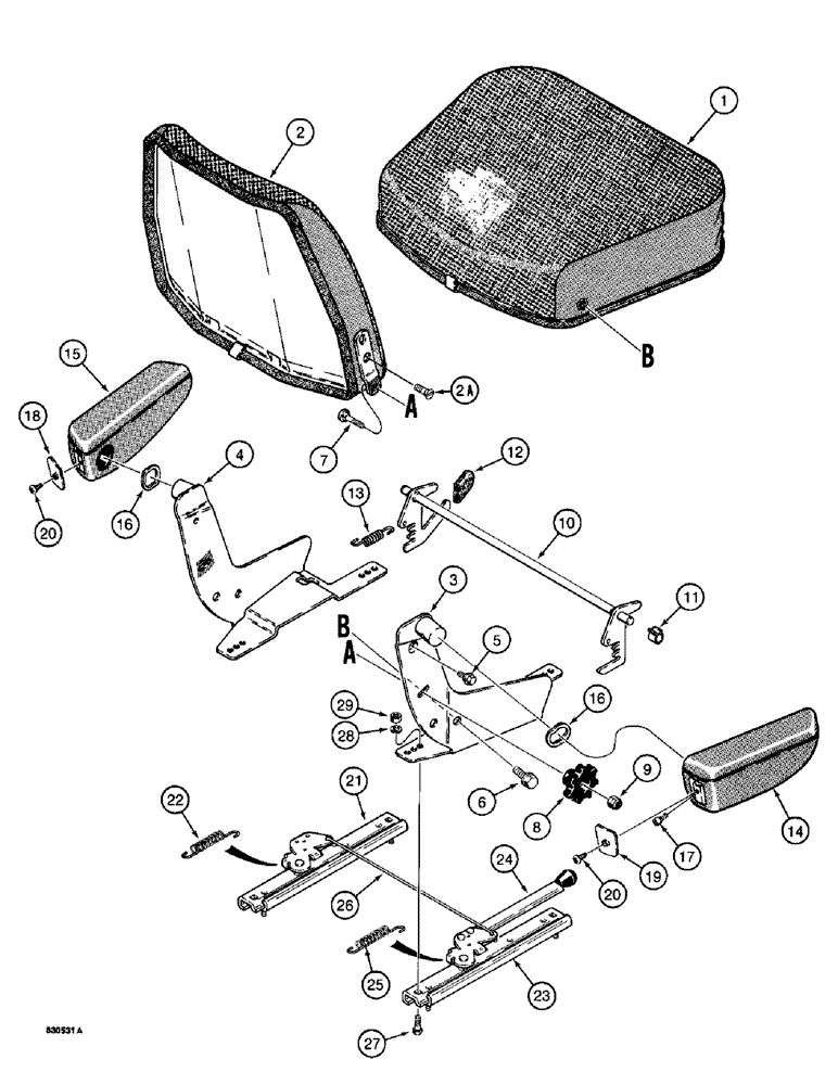 Схема запчастей Case 1187 - (312) - SEAT (05) - UPPERSTRUCTURE CHASSIS