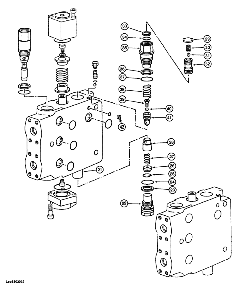 Схема запчастей Case 688 - (8-084) - ATTACHMENT CONTROL VALVE, BOOM, ARM AND TOOL SECTIONS (08) - HYDRAULICS