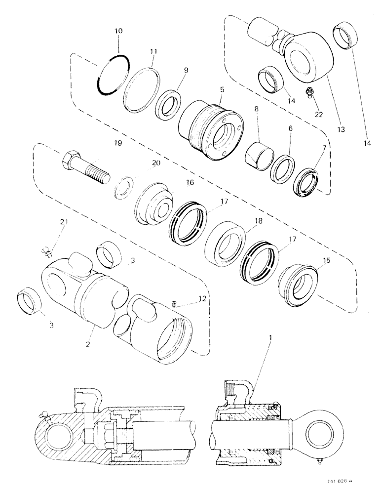 Схема запчастей Case 580F - (202) - BACKHOE DIPPER CYLINDER, UP TO NO 3.775.120, AXIAL BACKHOE (35) - HYDRAULIC SYSTEMS