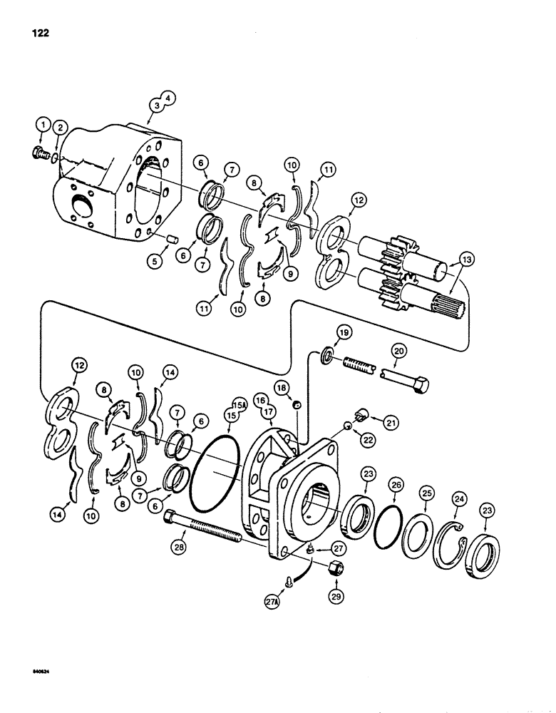 Схема запчастей Case 880D - (122) - S515589 TRACK DRIVE HYDRAULIC MOTOR (04) - UNDERCARRIAGE
