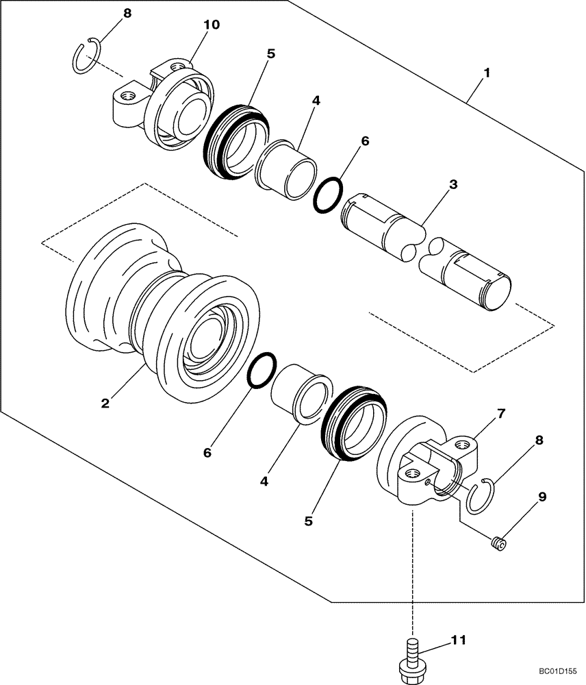 Схема запчастей Case CX290 - (05-08) - TRACK - ROLLER (11) - TRACKS/STEERING