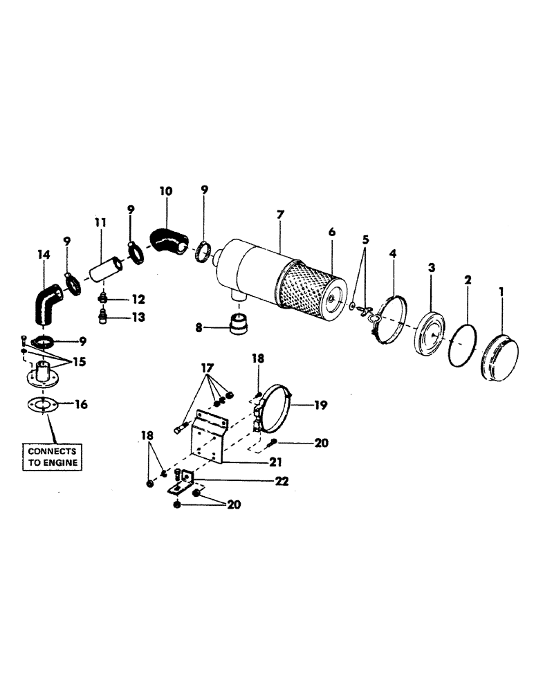Схема запчастей Case 40YC - (029) - AIR CLEANER AND ATTACHING PARTS FOR:, DETROIT DIESEL 4-71 ENGINE (01) - ENGINE
