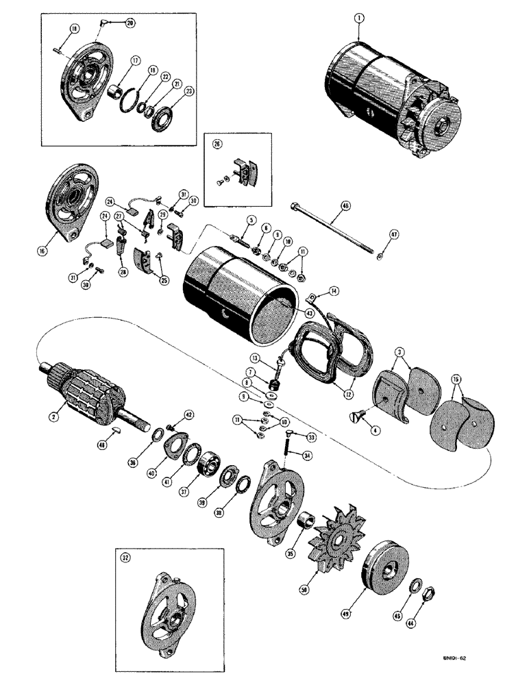 Схема запчастей Case 420C - (074) - D27034 GENERATOR - DIESEL (06) - ELECTRICAL SYSTEMS