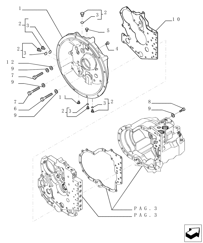 Схема запчастей Case TX742 - (1.28.A[02]) - TRANSMISSION - COMPONENTS (21) - TRANSMISSION