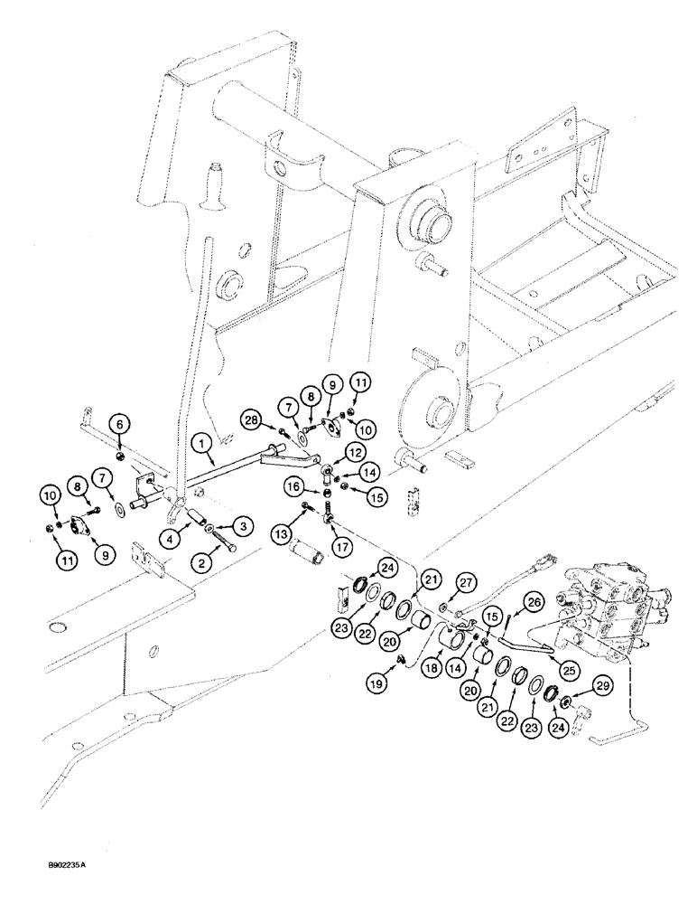 Схема запчастей Case 590 - (9-004) - LOADER BUCKET CONTROL (09) - CHASSIS/ATTACHMENTS
