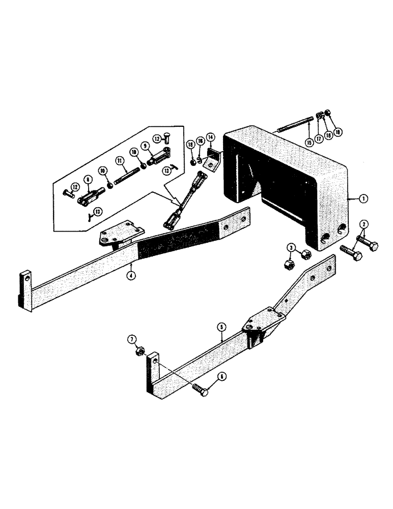 Схема запчастей Case 420B - (26) - 900 POUND REAR COUNTERWEIGHT 