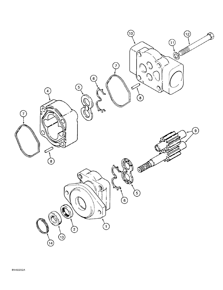 Схема запчастей Case 480F LL - (8-069A) - 102480A1 HYDRAULIC PUMP, COMMERCIAL INTERTECH (08) - HYDRAULICS