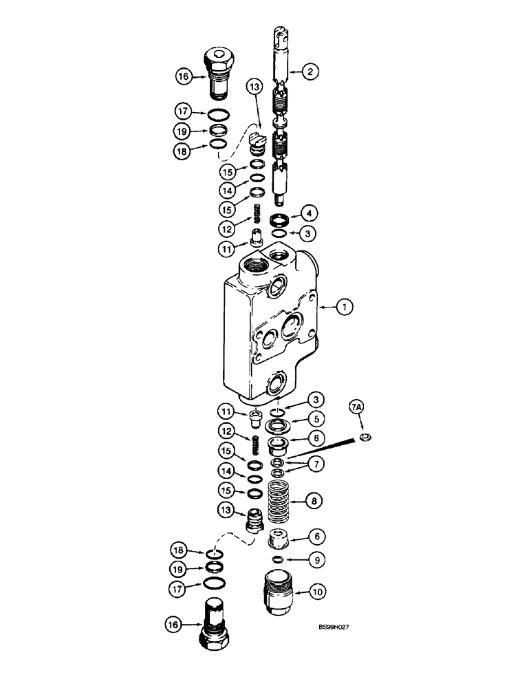 Схема запчастей Case 590SL - (9-06) - BACKHOE CONTROL VALVE, DIPPER EXTENSION SECTION (08) - HYDRAULICS
