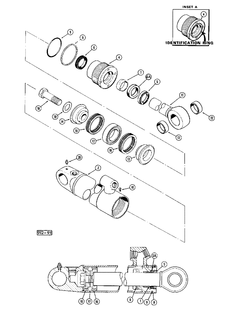 Схема запчастей Case 35 - (090) - HYDRA-LEVELING CYLINDER 