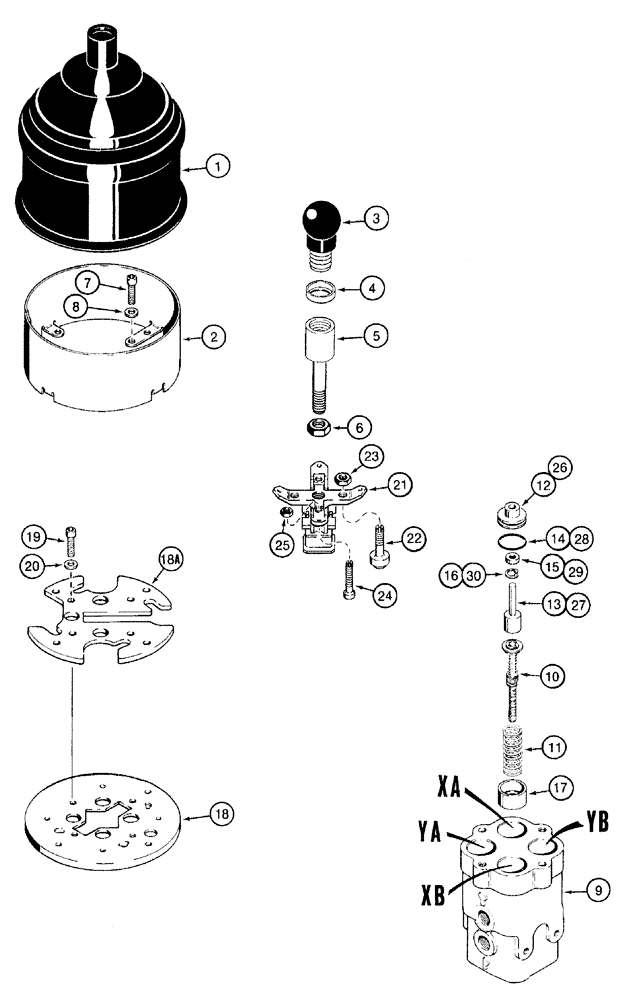 Схема запчастей Case 921B - (8-071A) - AUXILIARY REMOTE CONTROL VALVE - 117919A1 (08) - HYDRAULICS