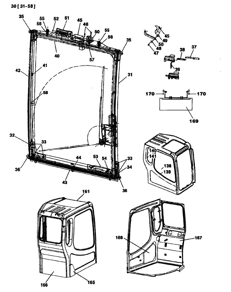 Схема запчастей Case CX135SR - (09-26[02]) - CAB - WINDSHIELD (09) - CHASSIS/ATTACHMENTS