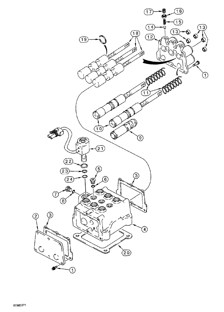 Схема запчастей Case 1150G - (6-026) - TRANSMISSION CONTROL VALVE ASSEMBLY (03) - TRANSMISSION