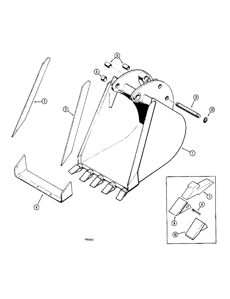 Схема запчастей Case 34 - (058) - BCKHOE BUCK(OPTL),HVY DTY TRNCH BUCK(MCH ITEM),TRNCH BUCK HI CAP,MOD 34 BCKHO ONLY,TOOTH ASY,PIN KIT 