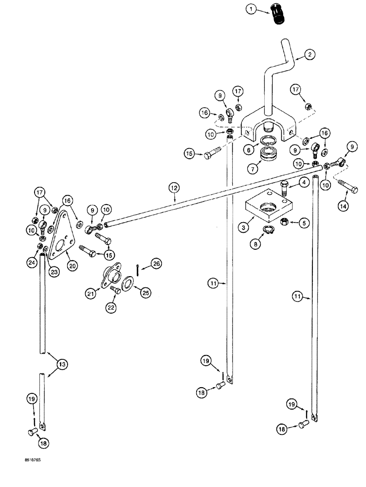 Схема запчастей Case 760 - (09-096) - BACKFILL BLADE OR REEL CARRIER LIFT CONTROL HANDLE (86) - DOZER